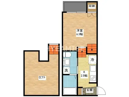エステートサトウ14(1SK/1階)の間取り写真