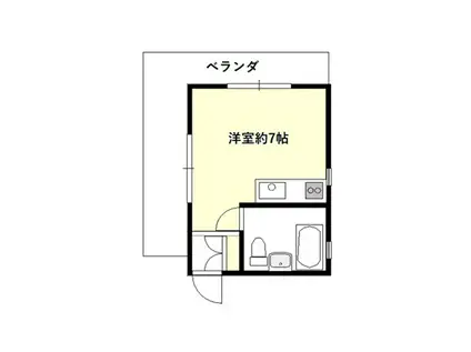 ヴィラゾン(ワンルーム/4階)の間取り写真