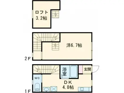 LOFT ZEN A(1DK/1階)の間取り写真