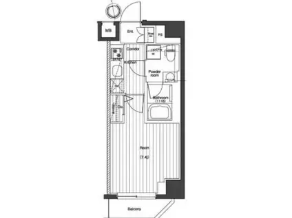 プレミアムキューブG北新宿(1K/2階)の間取り写真
