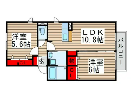 ハウス四季(2LDK/2階)の間取り写真