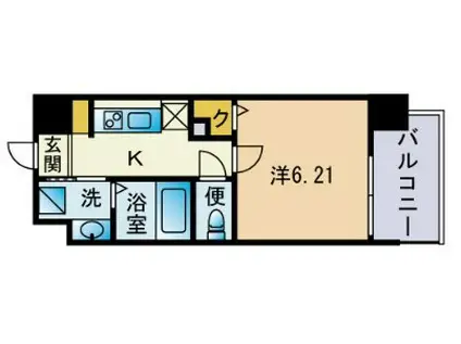 RUPIEレジデンス九大学研都市II(1K/7階)の間取り写真