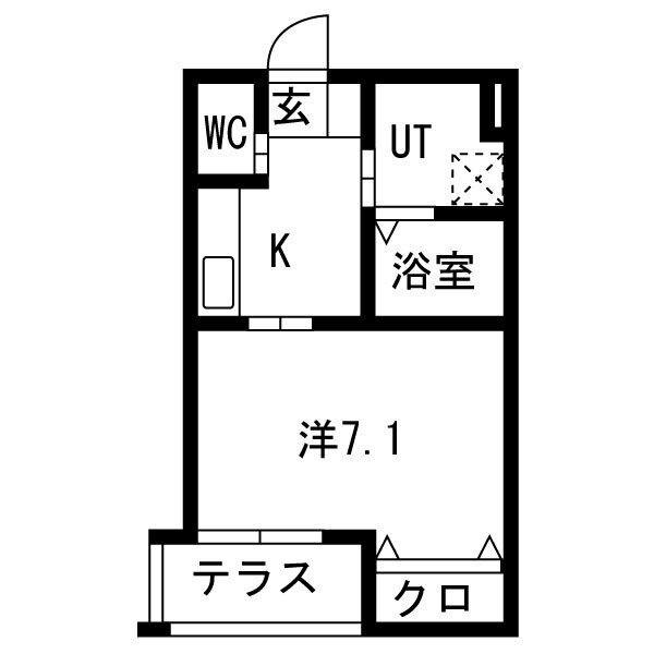 スターブル野並(1K/3階)の間取り写真