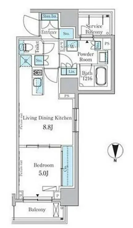 パークアクシス蔵前 14階階 間取り