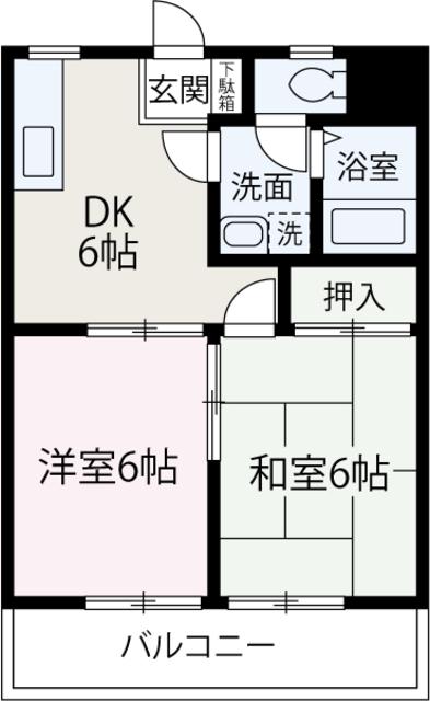 コーポ英(2DK/3階)の間取り写真