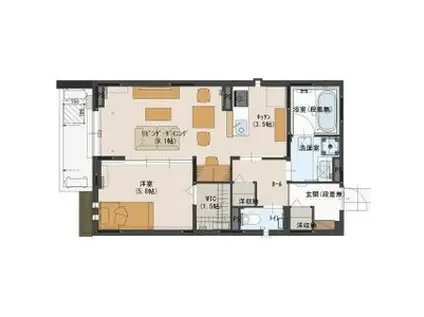 M・レジデンス一番町(1LDK/2階)の間取り写真