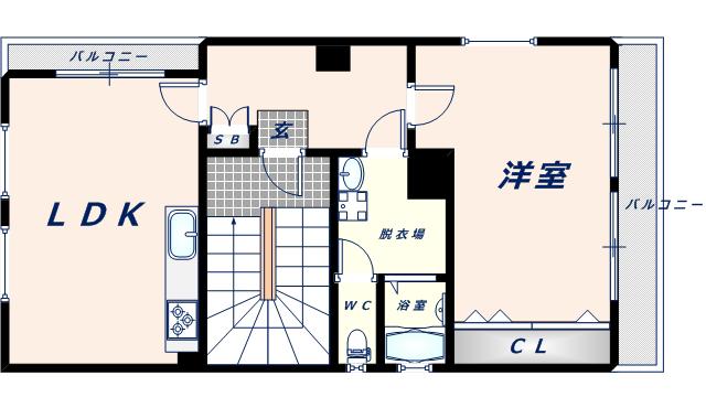 モアビル(1LDK/4階)の間取り写真