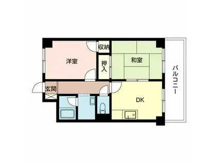 グロウブ東翠園(2DK/2階)の間取り写真