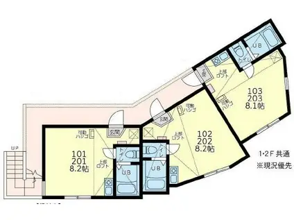 ユナイト汐入ページ・ワン(ワンルーム/2階)の間取り写真