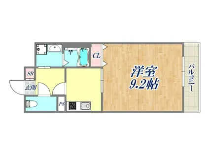 アムール宮崎(1K/1階)の間取り写真