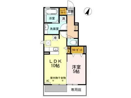 アムール(1LDK/1階)の間取り写真