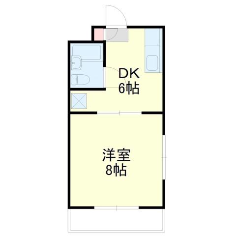 マンションルビナス(1DK/3階)の間取り写真