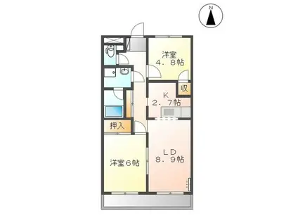 ベルエアー(2LDK/2階)の間取り写真