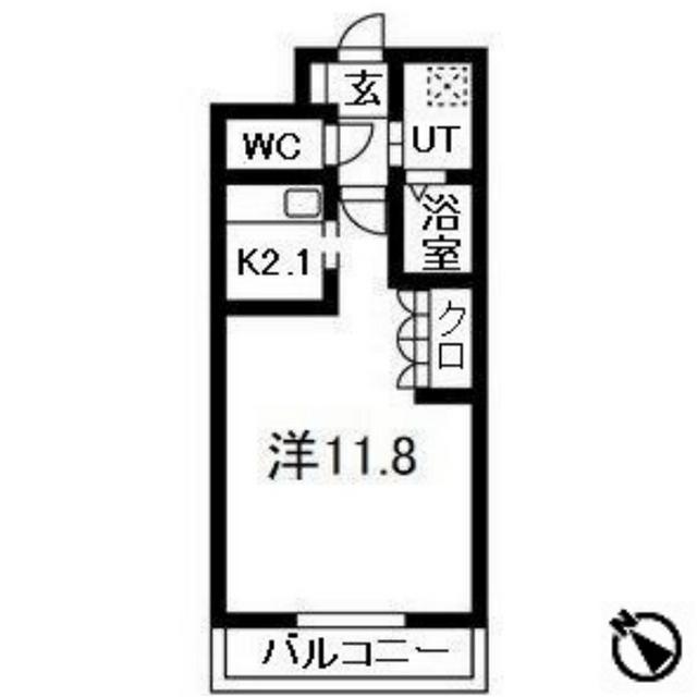 クリンピア(1K/1階)の間取り写真