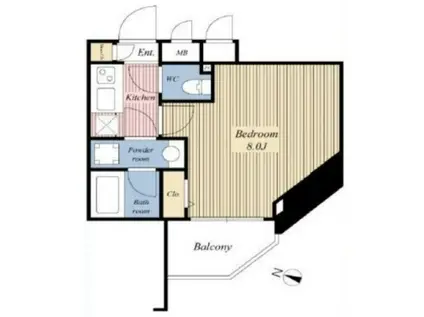 ガーラシティ渋谷南平台(1K/5階)の間取り写真