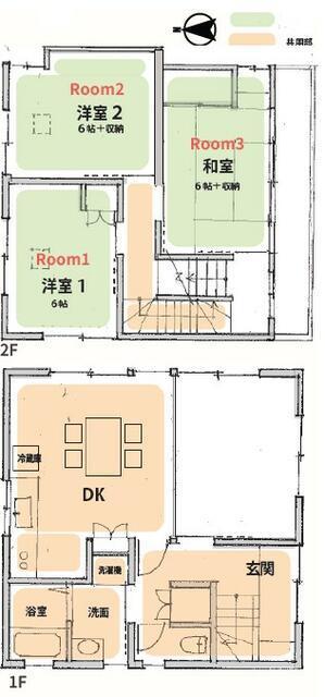 東大泉シェアハウス(ワンルーム/2階)の間取り写真