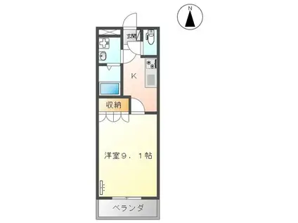 ヴァンベール(1K/1階)の間取り写真