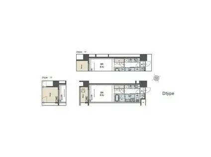 ラグゼナ磯子(1K/1階)の間取り写真