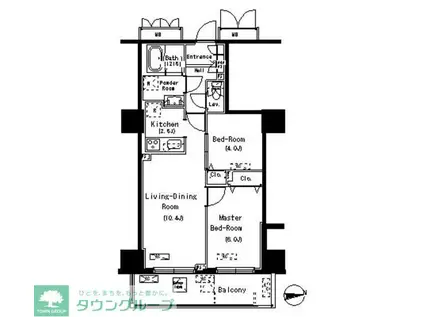 パークアクシス元浅草ステージ(2LDK/16階)の間取り写真