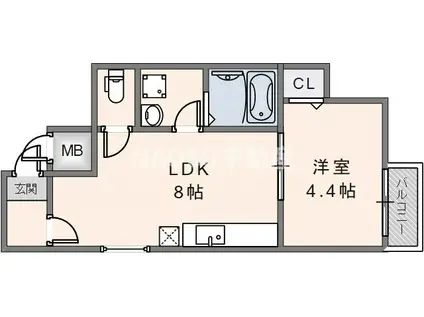 グラン シティ(1LDK/2階)の間取り写真