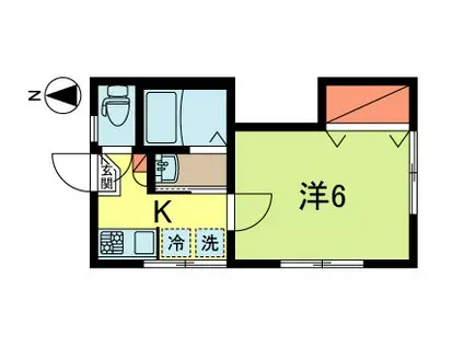 玉野ハイツ(1K/1階)の間取り写真