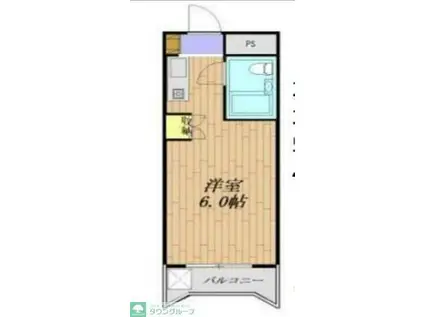プラーズ金町(ワンルーム/4階)の間取り写真