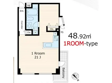 ファーストアパートメンツ三田(ワンルーム/2階)の間取り写真