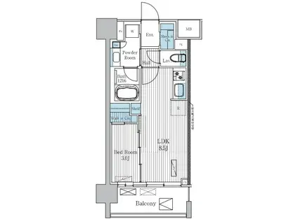 TERRA蚕糸の森(1LDK/4階)の間取り写真