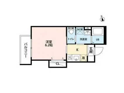 リュクスシティー黄金(1K/1階)の間取り写真