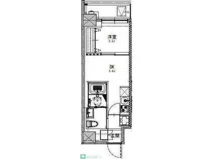 S-RESIDENCE両国SEREA(1DK/2階)の間取り写真