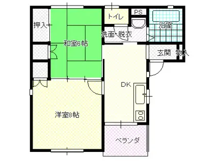 ピコハウス(2DK/2階)の間取り写真