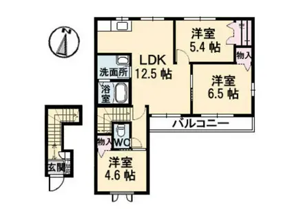 グランマストみくまり 壱番館(3LDK/2階)の間取り写真