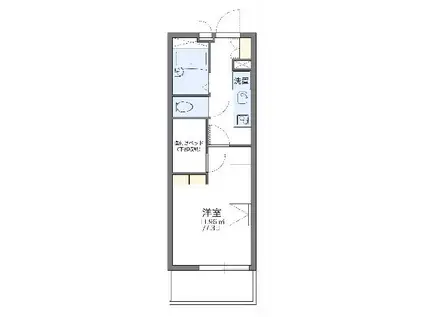 レオパレスRIVER LAND(1K/3階)の間取り写真