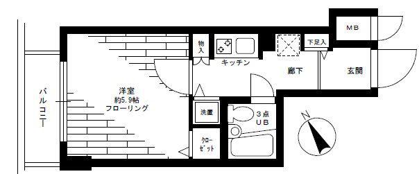 ステージファースト青山(1K/3階)の間取り写真