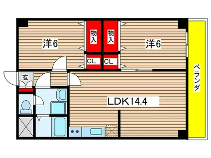 インペリアルずいうん(2LDK/4階)の間取り写真