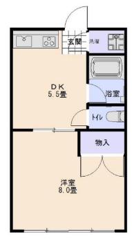 サンハウス相南(1DK/1階)の間取り写真