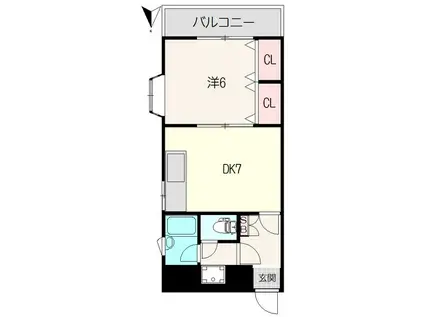 加藤ビル(1DK/2階)の間取り写真