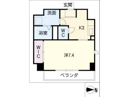 プライム北丸之内(1K/3階)の間取り写真