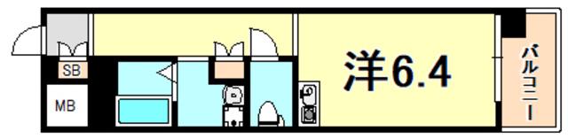 ロジュマンヴェールA棟(1K/5階)の間取り写真