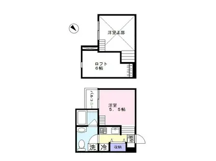 SPADE(ワンルーム/2階)の間取り写真