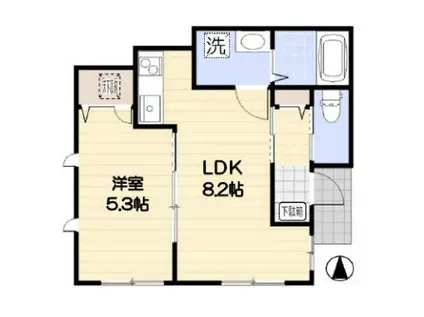 サンフィールド(1LDK/1階)の間取り写真