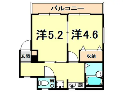 オリーブハイツ(2K/1階)の間取り写真