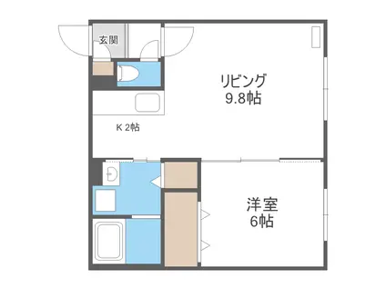 ALBARISE 北栄 (1LDK/1階)の間取り写真