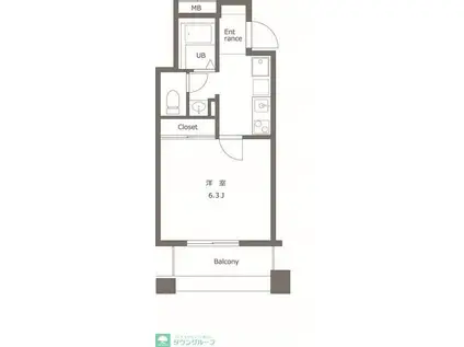 S-FORT 柏(1K/2階)の間取り写真