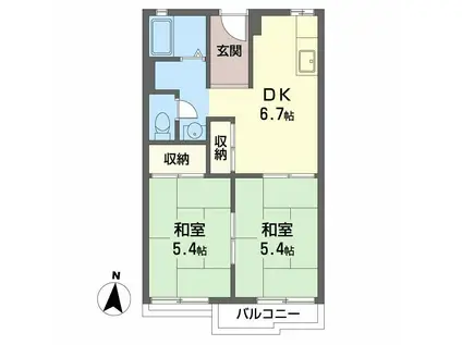 シティコーポ本郷(2DK/2階)の間取り写真