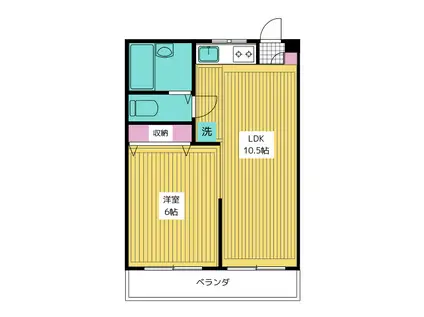 ドエル白金(1LDK/3階)の間取り写真