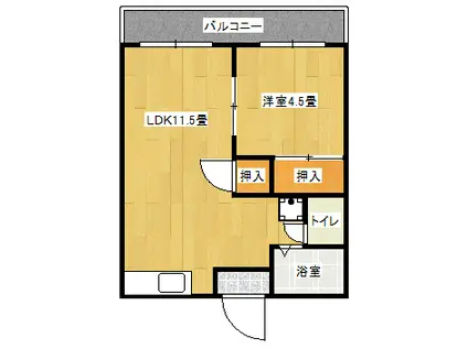 吉野ハイツ(1LDK/2階)の間取り写真