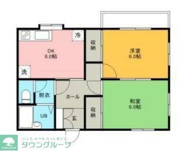 センチュリーコーポラス(2DK/2階)の間取り写真