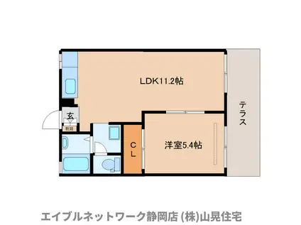 ヴィサージュ安東(1LDK/1階)の間取り写真