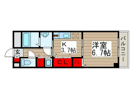 TAKE5(1K/1階)の間取り写真